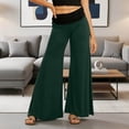 thumbnail image 2 of TGPMGRZ Foldover Yoga Pants Women Y2K High Waist Wide Leg Workout Lounge Flare Leggings Comfort Flowy Palazzo Bell Bottoms Green, Size M, 2 of 5
