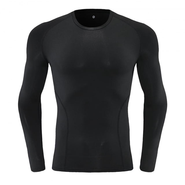pstuiky Camisas de manga larga de invierno para hombre, Mallas deportivas de manga larga para hombre, informales, de color liso, para correr y hacer ejercicio, de alta elasticidad. Tops de hombre s
