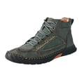 thumbnail image 3 of Havenx Wide Leather Boots for Men Handmade Casual Orthopedic Shoes Waterproof Arch Support Spacious Toe Box Outdoor Non-Slip Trekking Working Boot,Green 45(US-10), 3 of 5