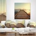 thumbnail image 4 of Designart Strong Wooden Boardwalk into Sea - Bridge Throw Pillow - 12x20, 4 of 5