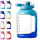 thumbnail image 1 of Botella de agua motivacional de 1500 ml con marcadores de tiempo, jarra de agua deportiva con pajita extraíble (hy), 1 of 5