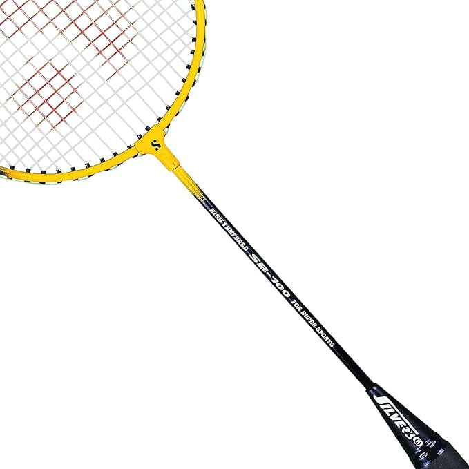 SB-100 Combo-5 (2 Badminton Rackets + 2 Pcs Plastic Shuttle) Red-Yellow