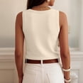 thumbnail image 3 of Tank Tops for Women V Neck Summer 2026 Casual Sleeveless Shirts Ribbed Knit Basic Tees Camisole Vest Beige M, 3 of 4