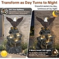 thumbnail image 4 of HOMEDIARY 37" H Outdoor Water Fountain, 4-Tier Cascading Waterfall Fountain with LED & Adjustable Pump, Garden Water Feature with Bald Eagle Statue, Natural Rock Finish for Patio, Backyard & Indoor, 4 of 7