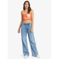 thumbnail image 6 of Roxy Women's Retro Surf Muscle Cropped Ribbed Sleeveless Tank Top Tee T-Shirt (Large, Orange/White), 6 of 6