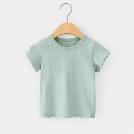 

EGNMCR Toddler Baby Boys Girl T-shirts Comfortable Solid Color Short Sleeve Cotton T-shirt Top (Gray 11-12Years) - Baby deals