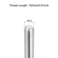 thumbnail image 2 of Unique Bargains Fully Threaded Rod M12 x 150mm 1.75mm Thread Pitch 304 Stainless Steel Right Hand Threaded Rods Bar Studs 4 Pack, 2 of 4