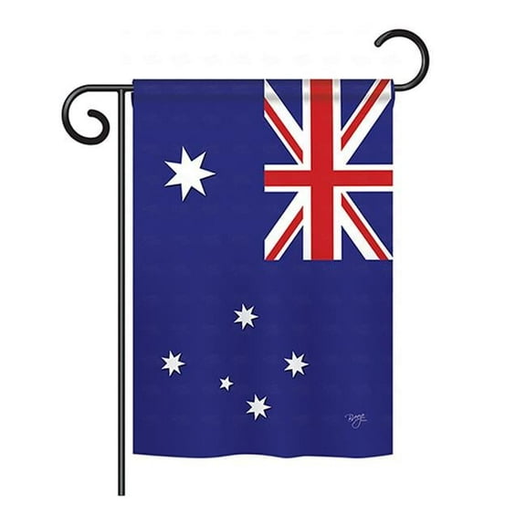Breeze Decor BD-CY-GS-108122-IP-BO-D-US13-BD 13 x 18.5 in. Australia Flags of the World Nationality Impressions Decorative Vertical Double Sided Garden Flag Set with Banner Pole