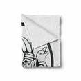 thumbnail image 2 of Black and White Soft Flannel Fleece Throw Blanket, All Father Odin with Eye Patch and Crows Themed Composition Print, Cozy Plush for Indoor and Outdoor Use, 50" x 70", White and Black, by Ambesonne, 2 of 6