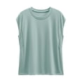 thumbnail image 4 of BOOMNY Women's Short Sleeve T Shirts With Built In Bra Solid Color Loose Summer Tees for Women, 4 of 4