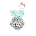 thumbnail image 3 of Gupgi Newborn Baby Girl Clothes Ruffle T-shirt Ice Cream Print Strap Shorts, 3 of 9