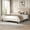 Cream White, variant on Einfach Queen Bed Frame, Velvet Upholstered Platform Bed with Adjustable Headboard, Horizontal Channel Design, Wood Slat Support, No Box Spring Needed, Noise Free, Easy Assembly, Cream White