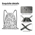 thumbnail image 5 of Drawstring Backpack, Men Ladies Waterproof Sports Backpack Gym Bag-Monster Doodle Pattern-Medium Size, 5 of 8