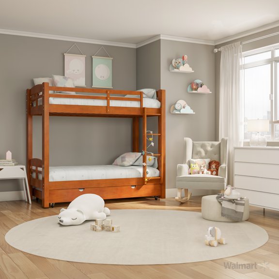 Furniture of America Sophia Wood Bunk Bed, Twin/Twin, Oak
