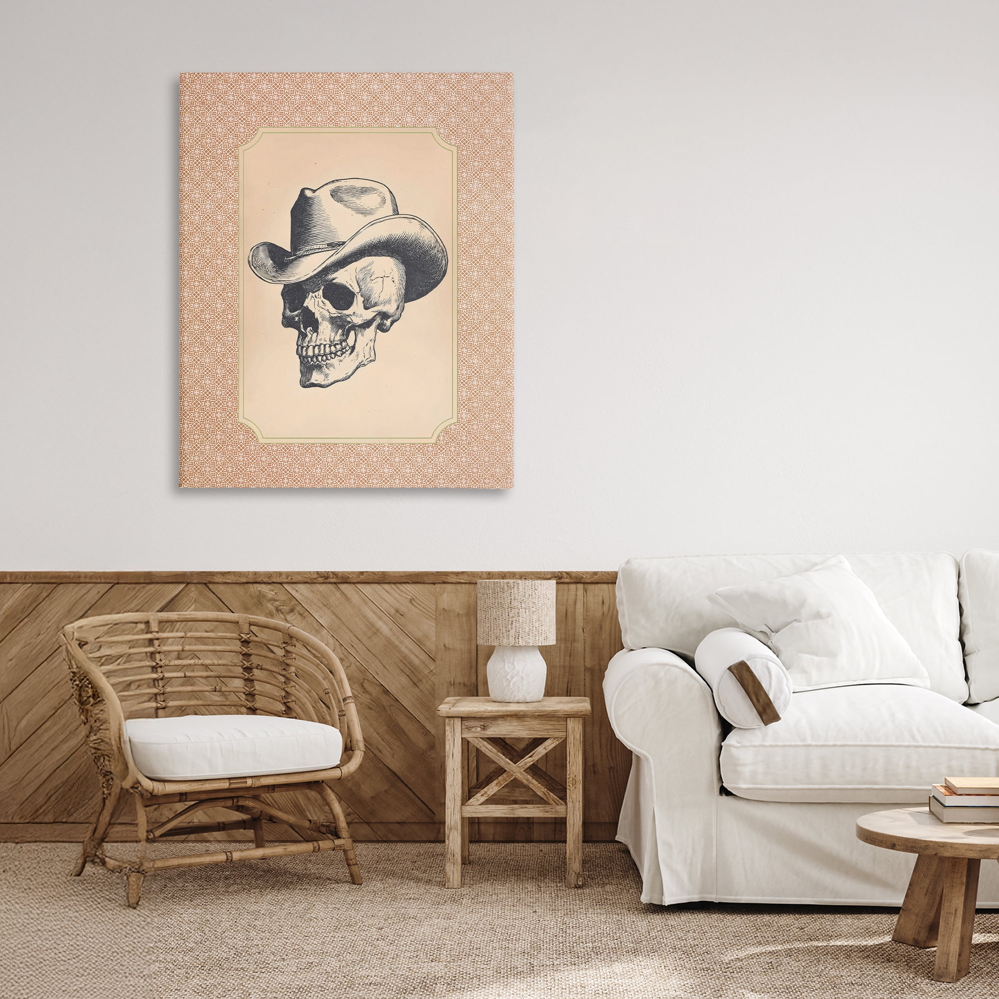 Vintage Cowboy Skull Canvas Wall Art, design by Arlington Prints