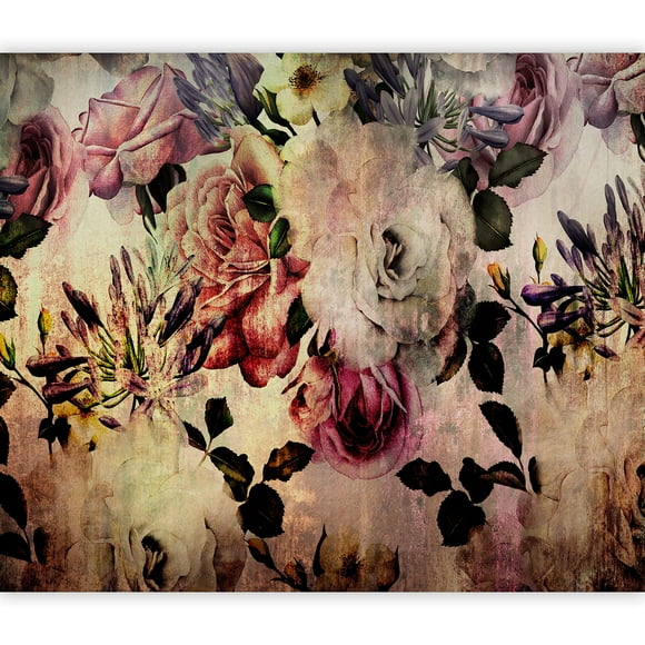 artgeist Wall Mural Flowers 79x55 in - XXL Non-Woven Wallpaper Fleece Wall Decor Photo Print Picture Image Design Home Vintage Rose b-C-0380-a-a
