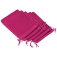 thumbnail image 1 of Unique Bargains 14x10cm Microfiber Pouch, 5Pcs Soft Storage Drawstring Gift Bag, Rose Red, 1 of 5