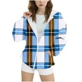 thumbnail image 3 of Ashirexll Girls Hoodies Pullover Zip Up Hoodie Girls 3-14 Years Winter Plaid Fashion Casual Velvet Fleece Lined Comfortable Long Sleeve Hooded Zipper Sweatshirt for Kids, 3 of 6