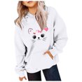 thumbnail image 2 of CONFREE Hoodies for Teen Girls Long Sleeve Hooded Sweatshirt for Girls Trendy Cute Cat Prints Fashion Preppy Pullover Tops, 2 of 3
