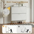 thumbnail image 6 of YouTrend White Shoe Cabinet with 2 Flip Drawers,Modern Narrow Shoe Organizer W/ W Pattern for Entryway, 6 of 12