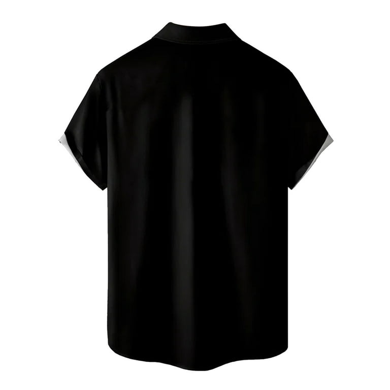 Mens Polo Shirts Beach Seaside Retro Rock Style 3D Digital Printing Buckle  Pocket Lapel Short Sleeve Male Tops Sky Blue XXL