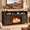 Rustic Black, variant on PAPROOS 58" Farmhouse Fireplace TV Stand with 23" Electric Fireplace, Sliding Barn Doors Entertainment Center with Adjustable Storage Shelves, Rustic Black