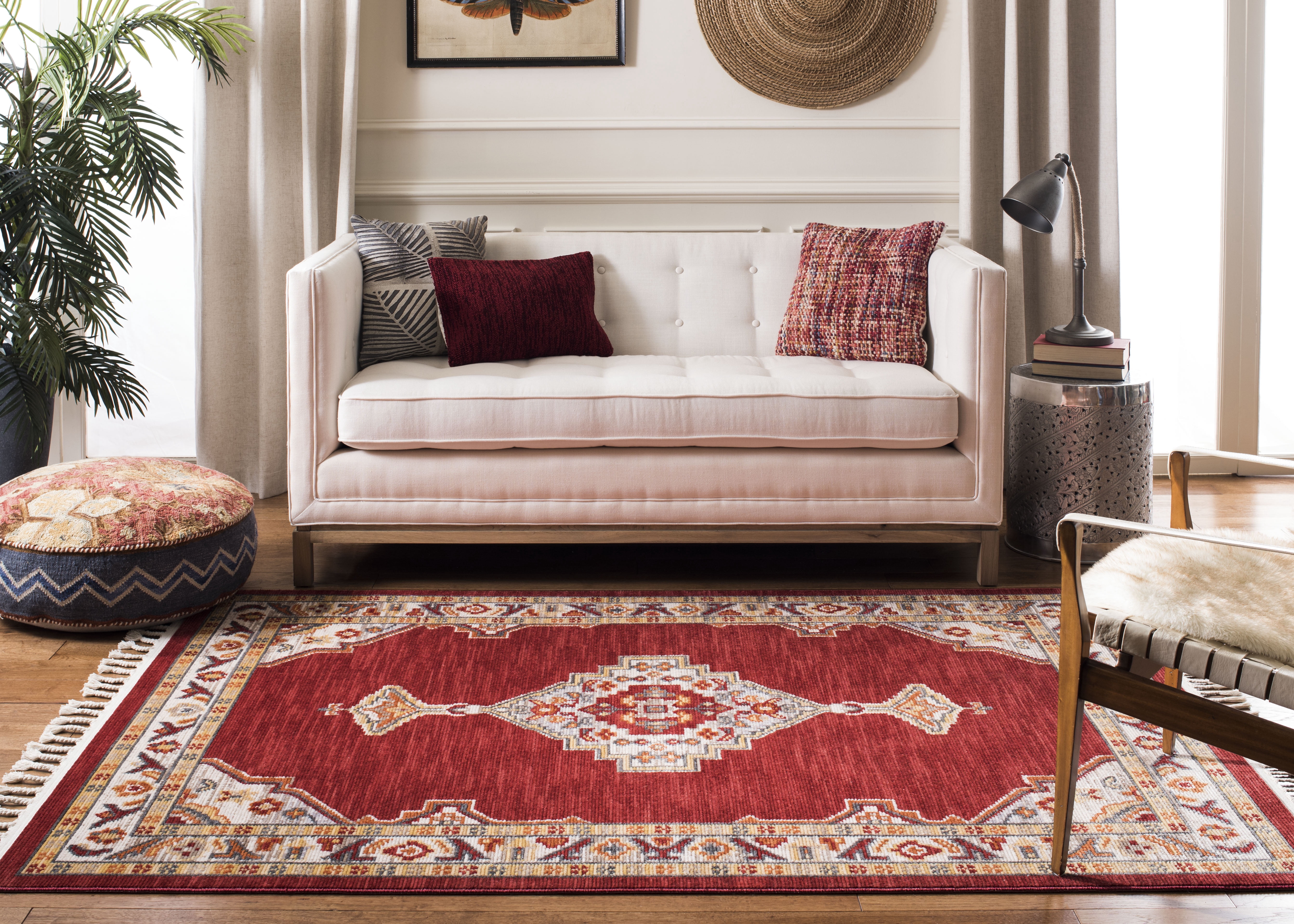 Safavieh Farmhouse Arline Southwestern Area Rug, Creme/Red, 3' x 5'