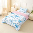 thumbnail image 2 of Manfei Cute Blue Bowtie Twin Comforter Sets,Kawaii Bowknot Bedding Set,Pink Reversible,2pcs,1 Comforter and 1 Pillowcase, 2 of 7