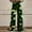 Camouflage, variant on Luowei Wide Leg Pants Woman High Waist Floral Patterned Pants Lightweight Loose Fit Casual Colorful Trouser Imitation Jeans, Green, M