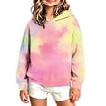 thumbnail image 6 of Hoodies for Girls Nelozsy Girls Gradient Color Hooded Sweatshirt Kids Long Sleeve Loose Pullover Hoodie For Fall Winter Pink 9-10 Years, 6 of 6