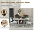 thumbnail image 5 of Harper & Bright Designs 5 Pieces Round Dining Set for 4, Wood Round Table Top with Wood Grain Design and 4 Upholstered Chairs for Dining Room, Antique Gray, 5 of 15