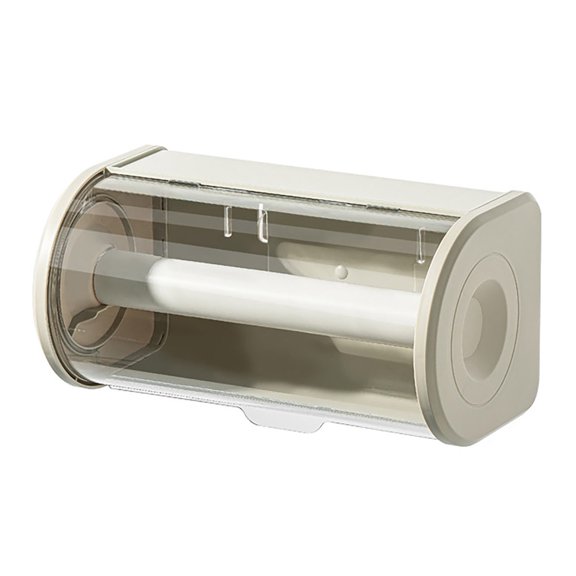 Shoreew Wall Mount Roll Paper Holder Clear Dustproof Cover Modern Bathroom Kitchen Paper Towel Tissue Dispenser Organizer Storage Box