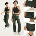 thumbnail image 6 of Aloohaidyvio Casual Cargo Pants for Women High Waisted Straight Leg Pants with Multi Pockets, 6 of 7