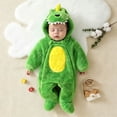 thumbnail image 5 of OJSFQUFP Baby Dinosaur Toddler Fuzzy Plush Hooded Zipper Jumpsuit Infant Cosplay Romper for Halloween Party, 5 of 6