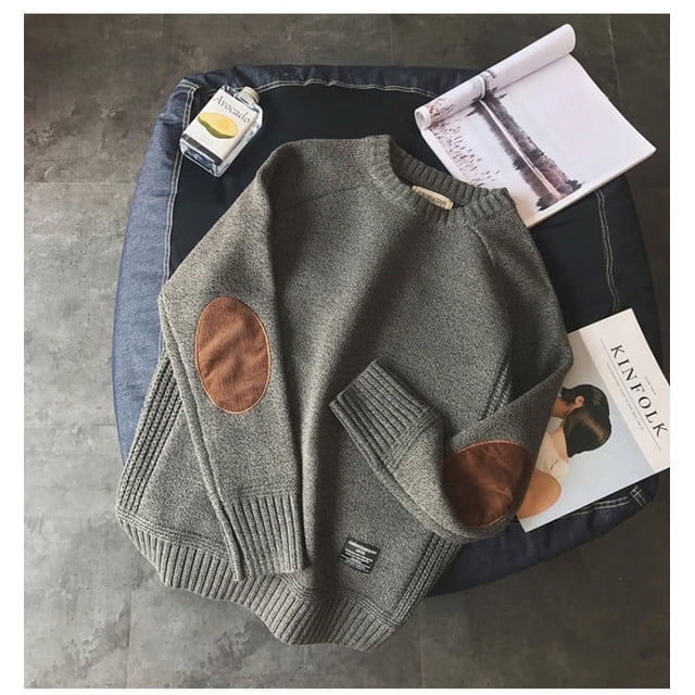 Chandail Épaissi d'Hiver pour Homme, Style Rétro Japonais, Col Rond, Chandail à Col Roulé pour Adolescents, Automne et Hiver, Tricot pour Étudiants