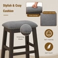 thumbnail image 4 of Gymax 4PCS 24.5'' Upholstered Saddle Bar Stools Dining Chairs w/ Wooden Legs Gray, 4 of 5