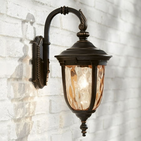 John Timberland Outdoor Wall Light Fixture Bronze 16 1 2 Hammered John Timberland Outdoor Wall Light Fixture Bronze 16 1 2 Hammered Gl Sconce For House Deck Patio Porch