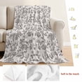 thumbnail image 5 of Farmhouse Grey Blanket Soft Cozy Warm Throw Blanket for Couch, Plush Fuzzy Flannel Fleece Blankets for Sofa, Vintage Flower Leaf Botanical Plant Bed Blankets Lightweight Gifts for Women, 40"x50", 5 of 9