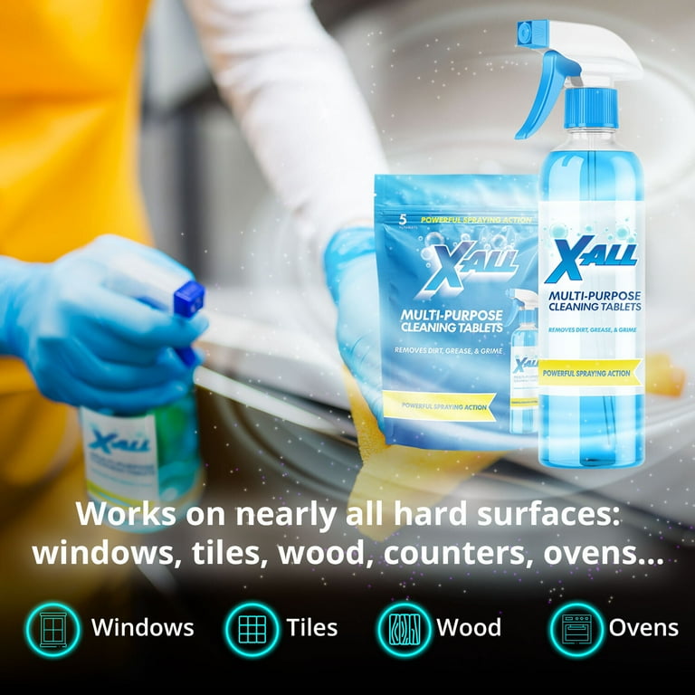 X-All Multi-Purpose Cleaner, Spray & 5 Tablets for Kitchen