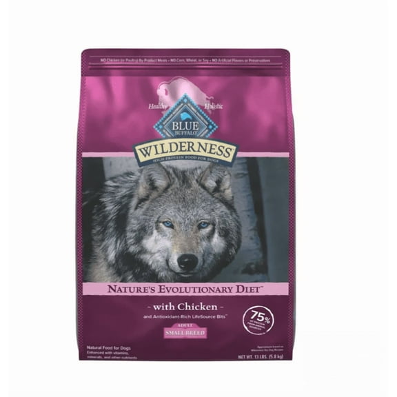 Blue Buffalo Wilderness Small Breed Adult High-Protein Chicken and Wholesome Grains Recipe Dry Dog Food 13 lb