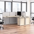 thumbnail image 2 of Easy Office 2 Person L Cubicle Desk w/ Drawers in Natural Elm - Engineered Wood, 2 of 8