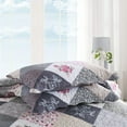 thumbnail image 5 of WannaToo Quilt Set 3 Piece Microfiber Quilts Reversible Bedspreads Patchwork Coverlets Floral Bedding Set All Season, Grey Rose, King size, 5 of 8