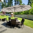 thumbnail image 2 of Gymax 15Ft Solar LED Patio Outdoor Double-Sided Umbrella w/ 48 Lights Crank Beige, 2 of 8