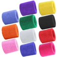 thumbnail image 3 of HLONK 2Pcs Sports Wristband Solid Color Absorbent Cotton Breathable Quick Dry Sweatband for Tennis, 3 of 8