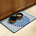 thumbnail image 3 of Boho Retro Floral Pet Feeding Mat-Abstract Art Pattern Absorbent Pet Placemat for Food and Water Bowl, with Waterproof Rubber Backing, Quick Dry Water Dispenser Mat for Dog and Cat (17"x30"), 3 of 7