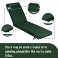 thumbnail image 5 of Outdoor Lounge Chair Cushions, 72×21×3in High-Density Foam Chair Cushion with Ties and Pillow, Anti-fading Patio Chaise Lounge Cushions for Pool & Beach（2pc, Dark green）, 5 of 6