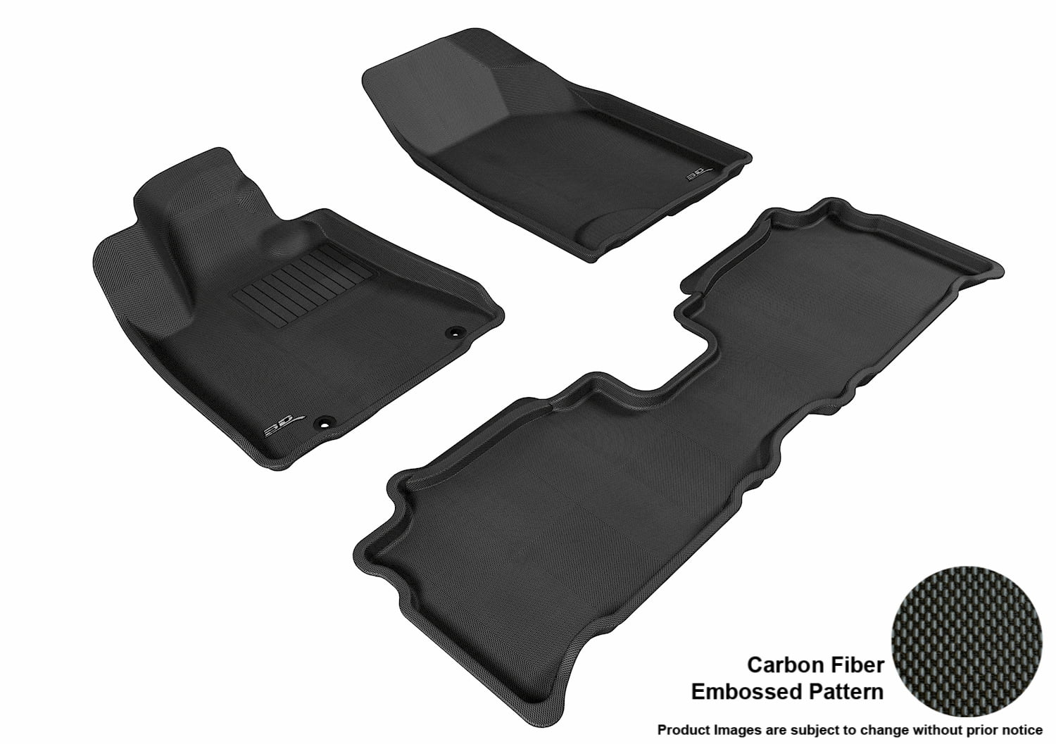 Photo 1 of 3D MAXpider 2004-2009 Lexus RX350/330 Front Second Row Set All Weather Floor Liners in Black with Carbon Fiber Look