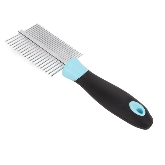 Double Sided Pet Comb, Dog Bone Pattern Removes Mats Stainless Steel Cat Grooming Comb Open Knot Effective Gentle for Cats for Dogs Pink,Blue