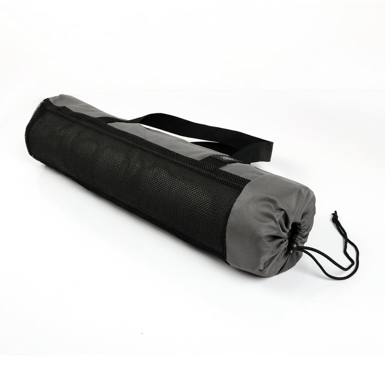 Athletic Works Yoga Bag, Adjustable, Fits Most Yoga Mats, 26 L x 6in Dia,  High Quality Polyester, Dark Gray 