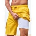 thumbnail image 3 of KelaJuan Men's Summer Sports Shorts Lightweight Loose Casual Drawstring Shorts,Knee Length Joggers for Tennis  Running, 3 of 6